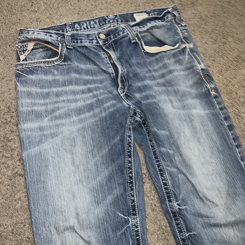 Mens Ariat Jeans Rebar M4 Relaxed Boot 38x34